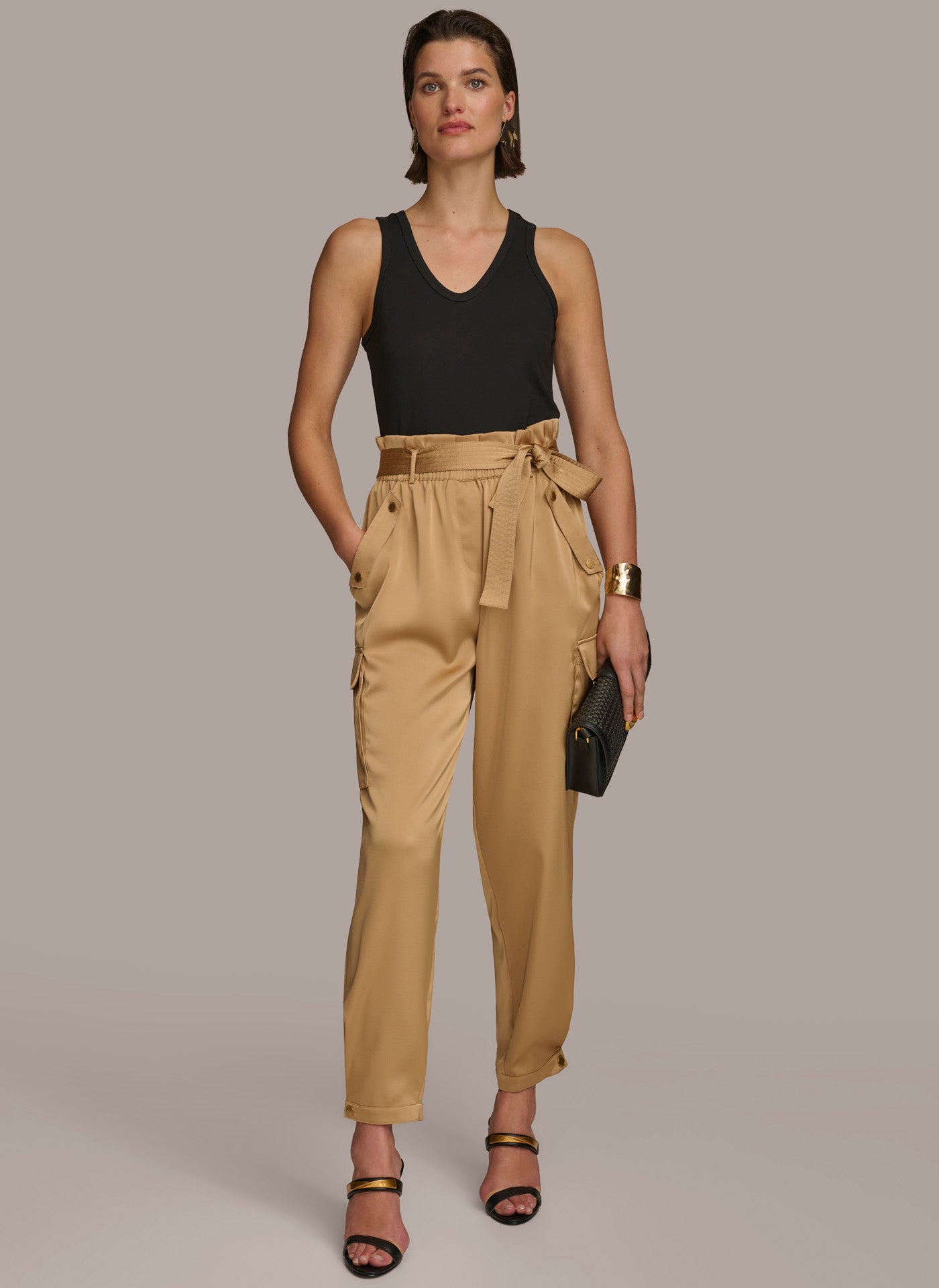 (image for) CONVENIENT CARGO PANT WITH TIE BELT